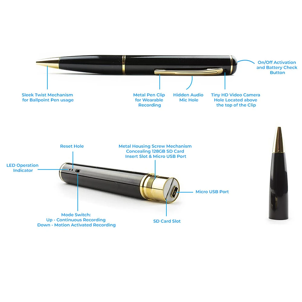 ProCam C3 128GB DVR — Professional Wearable Pen Video Recorder - Image 3