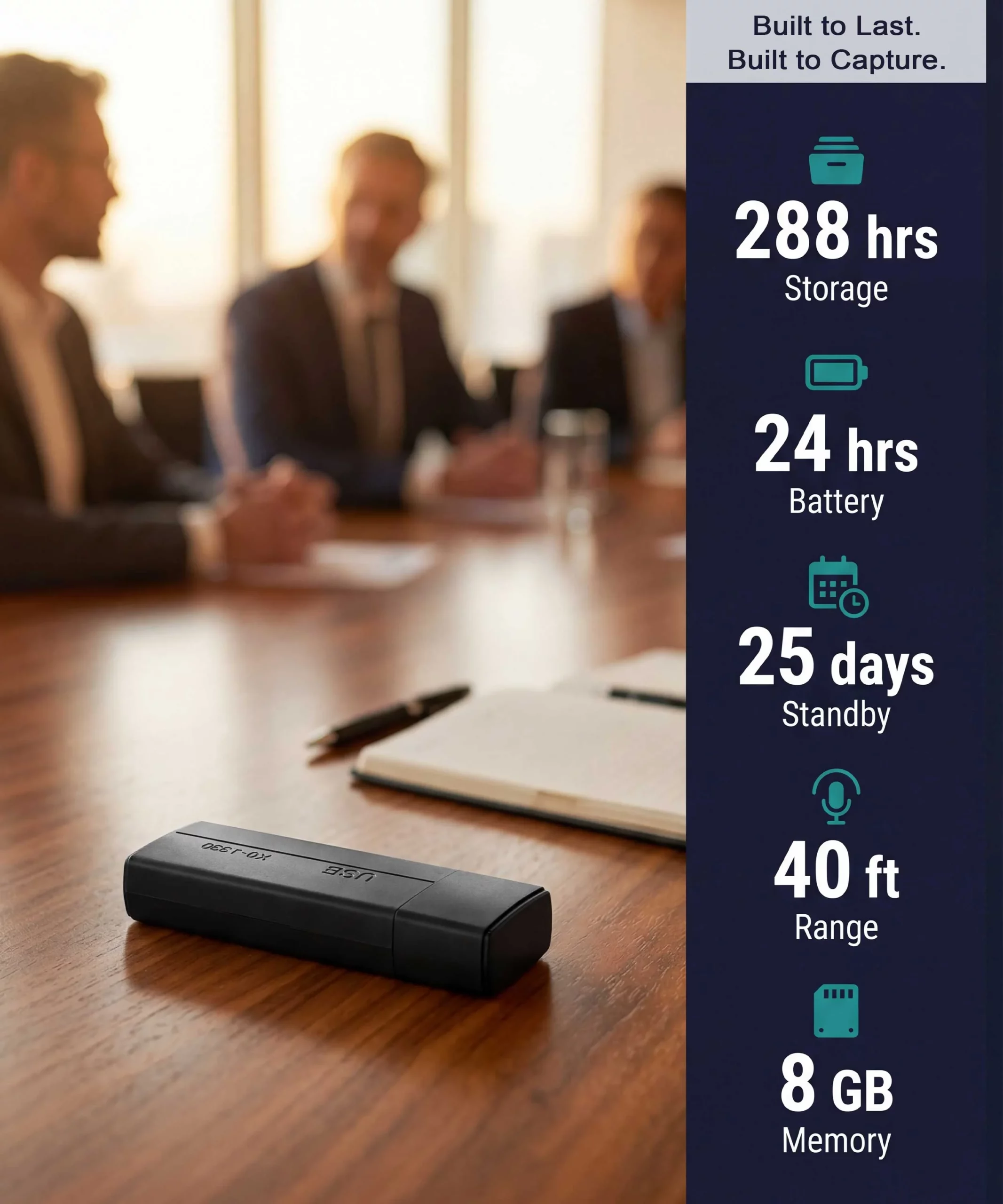 K-USB USB Audio Recorder — 25-Days VOX Standby, 8GB & 288 Hours - Image 6